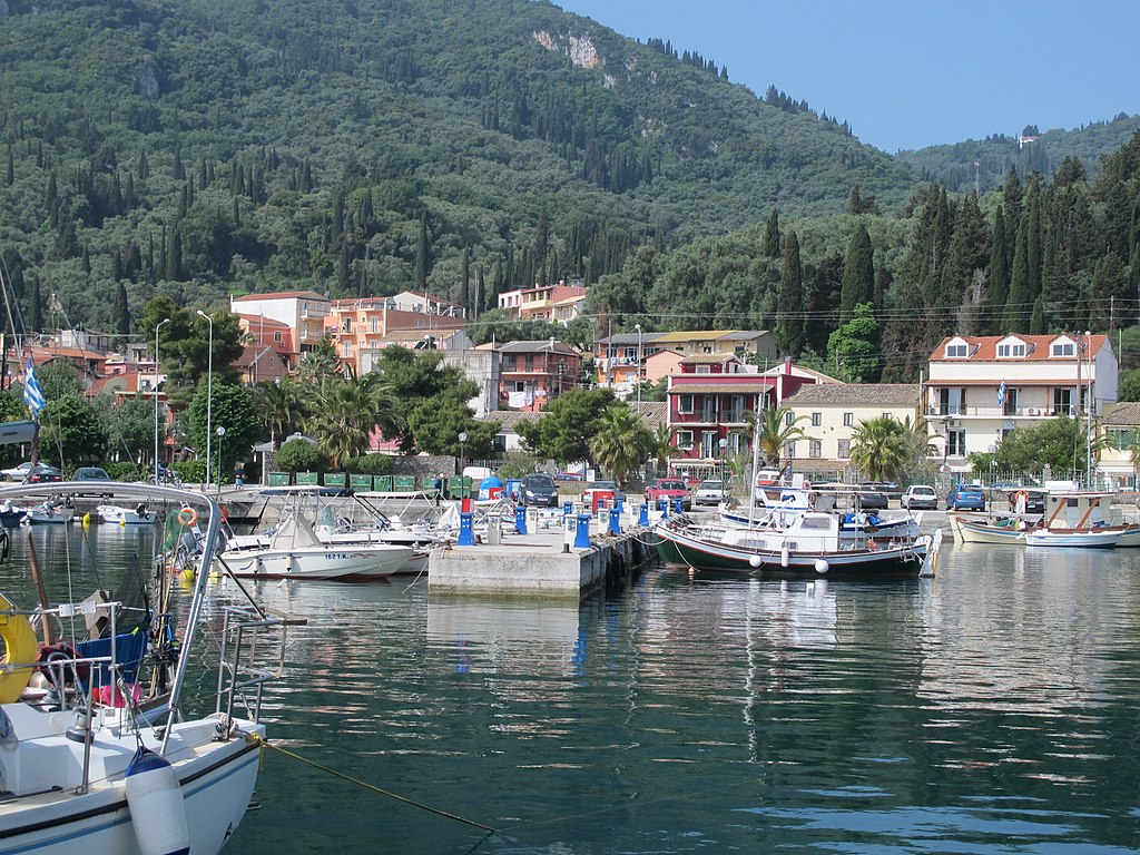 Benitses is a popular resort town south of Corfu Town with its own marina, remains of a Roman Baths, an old town, and plenty of walks inland.