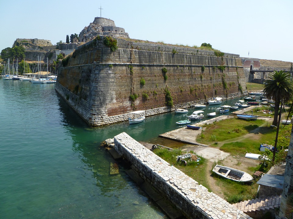 Corfu Town’s Old Fortress is the town’s most striking landmark, standing east of the Old Town on top of a rocky promontory.