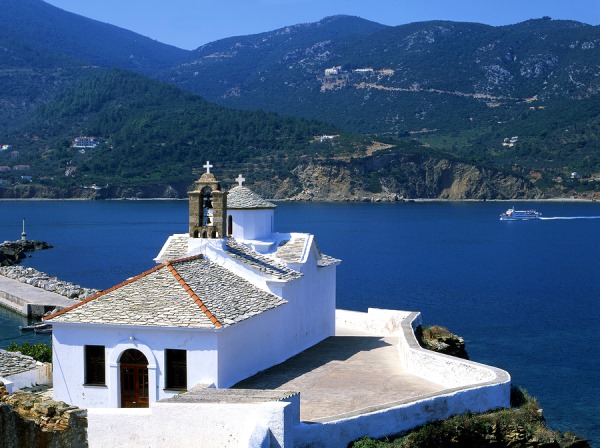 Travel advice and information on Skopelos in the Sporades islands, with details of ferries and flights, and the best things to do on Skopelos in Greece.