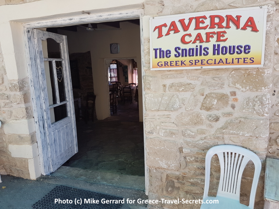 The Snails House in Plouti near Phaistos in southern Crete serves the Cretan delicacy of snails, cooked in several different ways.
