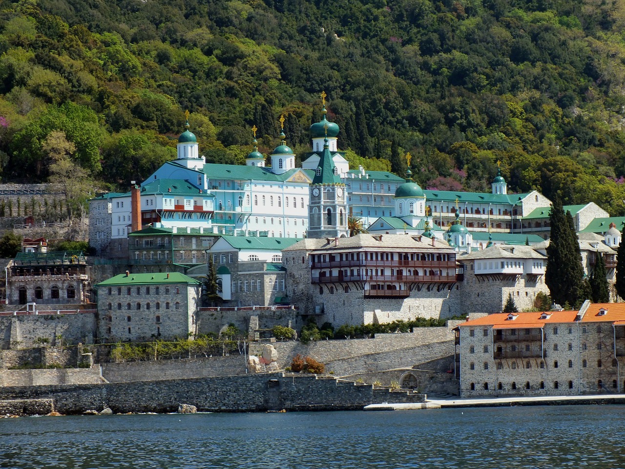 Visiting Mount Athos in Greece requires a permit, but you can see the monasteries on a boat trip around the peninsula, known as the Monks' Republic.