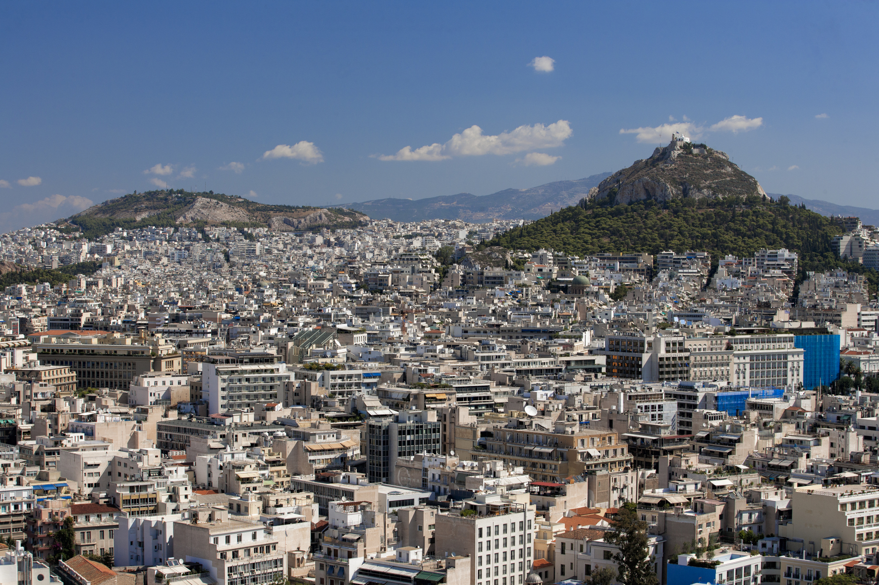 Mount Lykabettos is the highest hill in Athens and provides some of the best views of the city, with a funicular cable car the easiest way to get to the top.